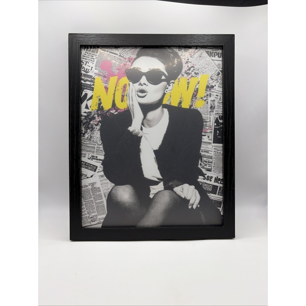 Audrey Hepburn Inspired Pop Art NOW! Framed Wall Decor 8x10 Black Frame Print